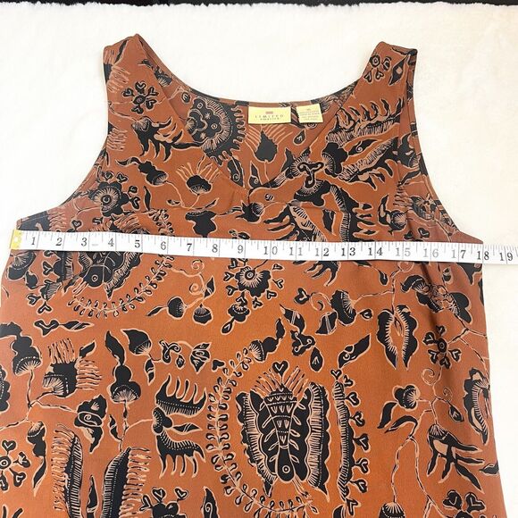 Limited America Vintage Midi Maxi Dress Floral Orange Gray Tan Sz 10 - Picture 8 of 10